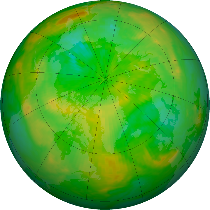 Arctic ozone map for 05 July 1991